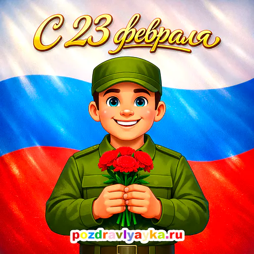Открытка «23 февраля» — мультяшные — № 2