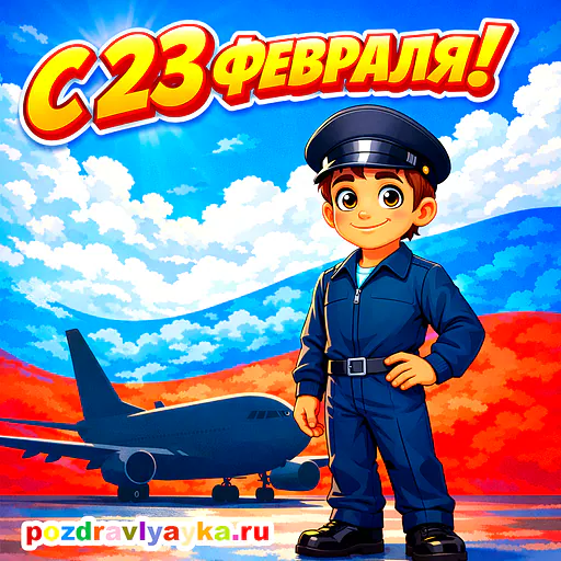 Открытка «23 февраля» — мультяшные — № 6