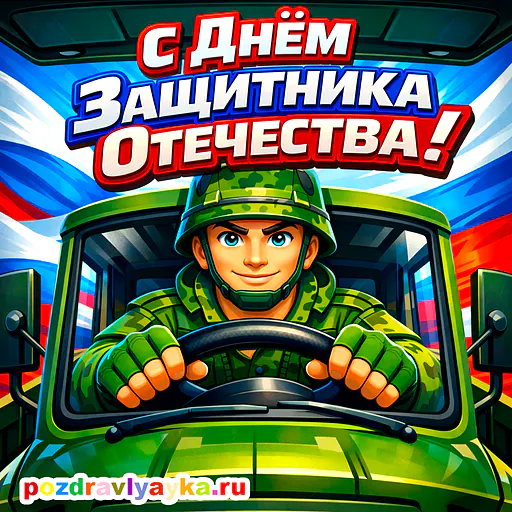 Открытка «23 февраля» — мультяшные — № 8