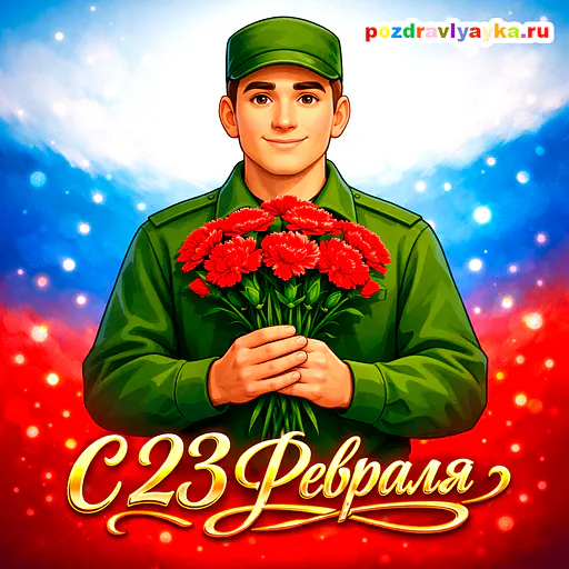 Открытка «23 февраля» — мультяшные — № 9