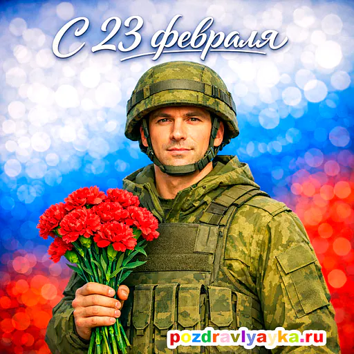 Открытка «23 февраля» — полуреалистичные — № 10