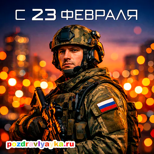 Открытка «23 февраля» — полуреалистичные — № 11