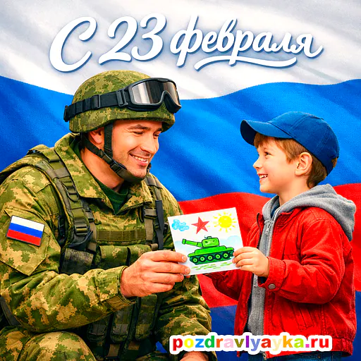 Открытка «23 февраля» — полуреалистичные — № 13