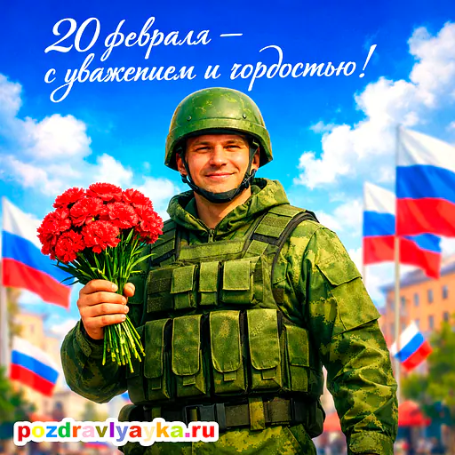 Открытка «23 февраля» — полуреалистичные — № 2