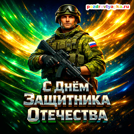 Открытка «23 февраля» — полуреалистичные — № 3