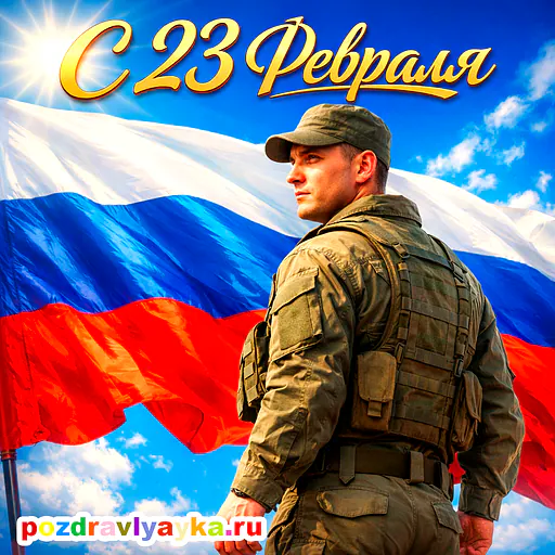 Открытка «23 февраля» — полуреалистичные — № 6