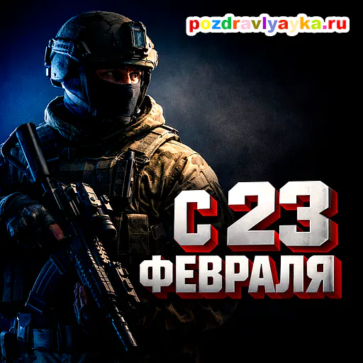 Открытка «23 февраля» — полуреалистичные — № 9