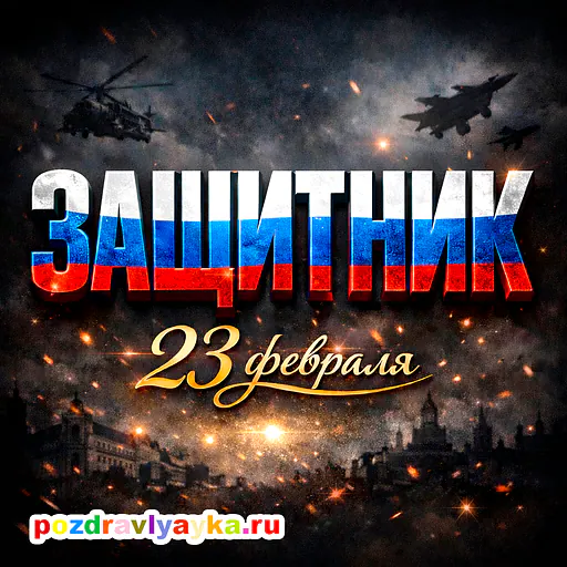 Открытка «23 февраля» — типографические — № 8