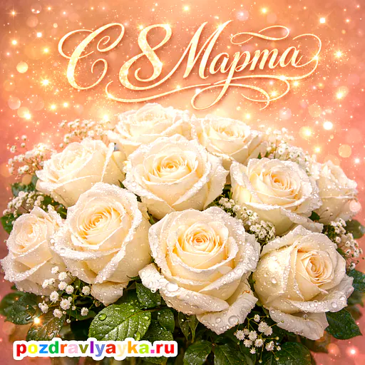 Открытка «8 марта» — цветы — № 3