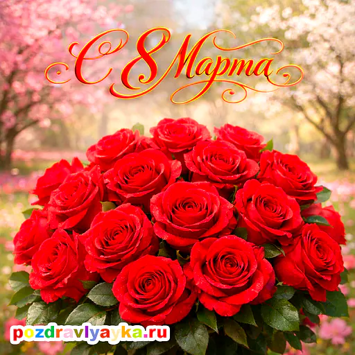 Открытка «8 марта» — цветы — № 7