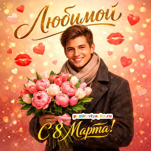 Открытка «8 марта» — любимой — № 1