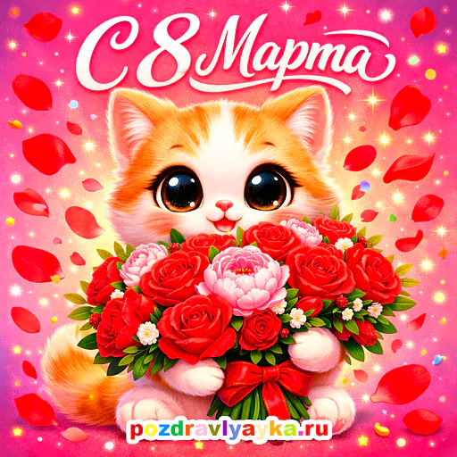 Открытка «8 марта» — мультяшные — № 1