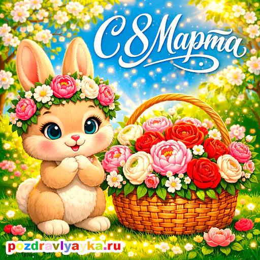 Открытка «8 марта» — мультяшные — № 4