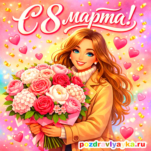 Открытка «8 марта» — мультяшные — № 5