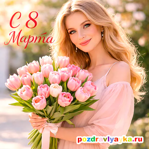 Открытка «8 марта» — реалистичные — № 2