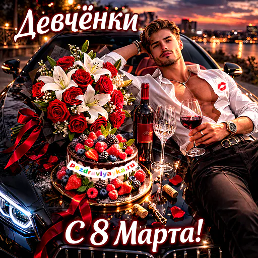 Открытка «8 марта» — реалистичные — № 5