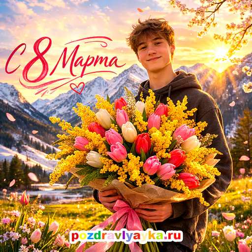 Открытка «8 марта» — реалистичные — № 6