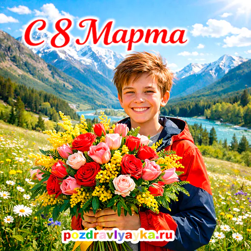 Открытка «8 марта» — реалистичные — № 7