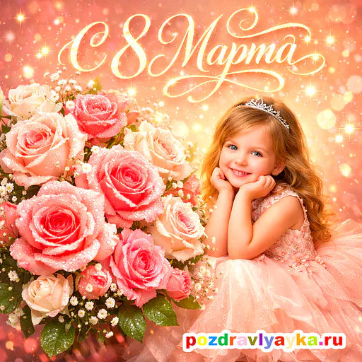 Открытка «8 марта» — реалистичные — № 8