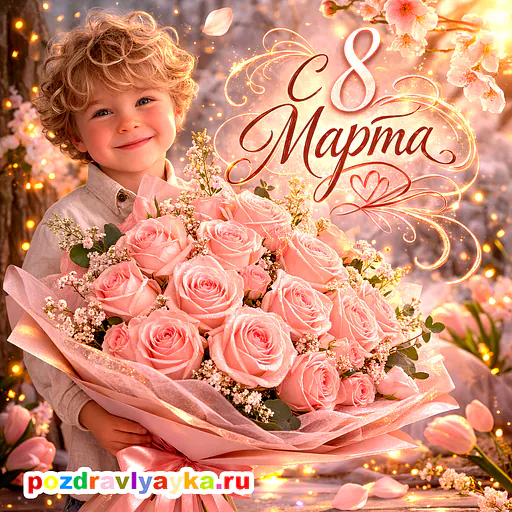 Открытка «8 марта» — реалистичные — № 9