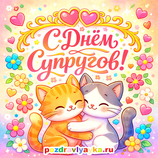 Открытка «День супругов» — мультяшные — № 4