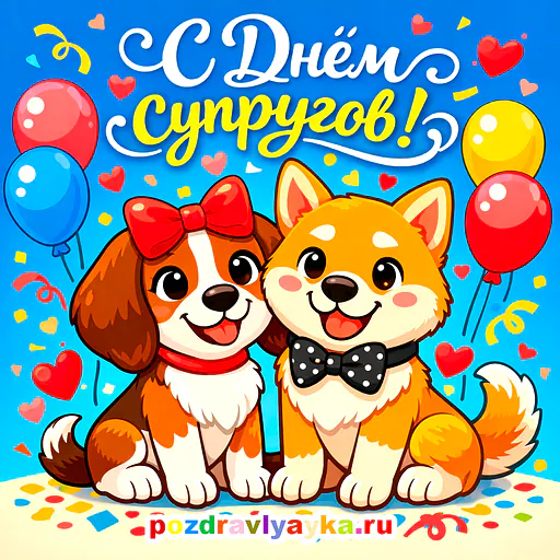 Открытка «День супругов» — мультяшные — № 5