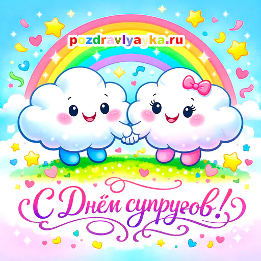 Открытка «День супругов» — мультяшные — № 6