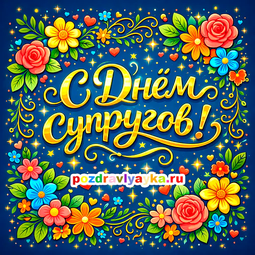 Открытка «День супругов» — типографические — № 1