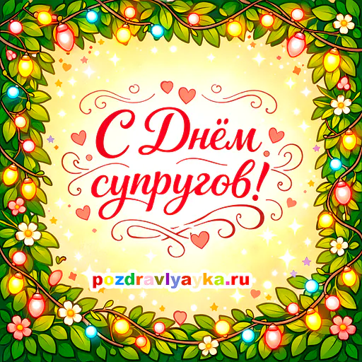 Открытка «День супругов» — типографические — № 2