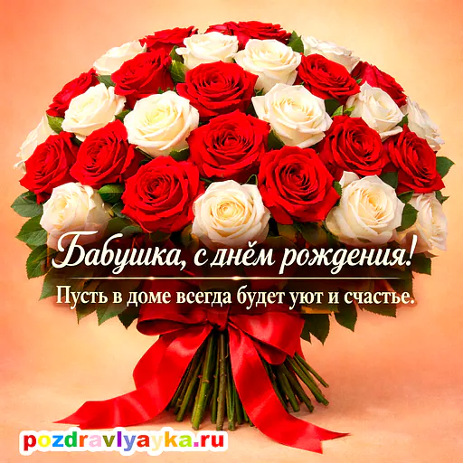 Открытка «День рождения» — цветы, для бабушке — № 5