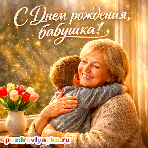 Открытка «День рождения» — реалистичные, для бабушке — № 1