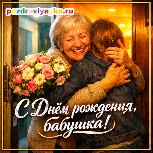 Открытка «День рождения» — реалистичные, для бабушке — № 6