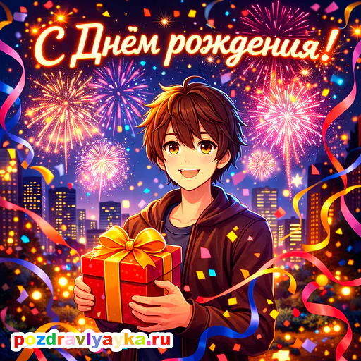 Открытка «День рождения» — аниме, для для каждого — № 1