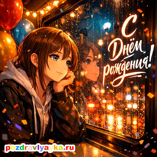 Открытка «День рождения» — аниме, для для каждого — № 10