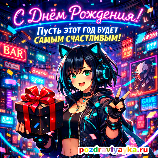 Открытка «День рождения» — аниме, для для каждого — № 11