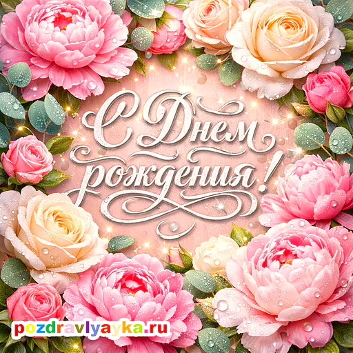 Открытка «День рождения» — цветы, для для каждого — № 4