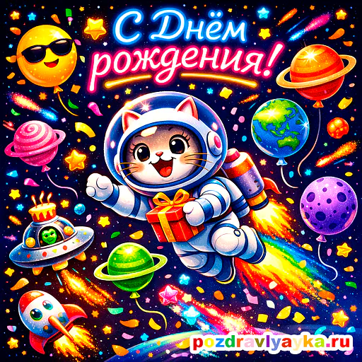 Открытка «День рождения» — мультяшные, для для каждого — № 7