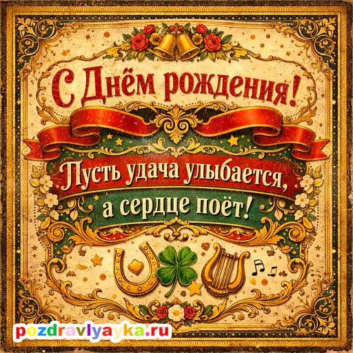 Открытка «День рождения» — типографические, для для каждого — № 1