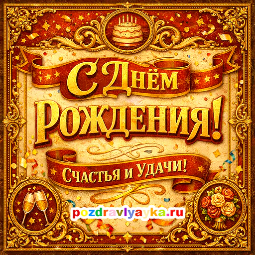 Открытка «День рождения» — типографические, для для каждого — № 3