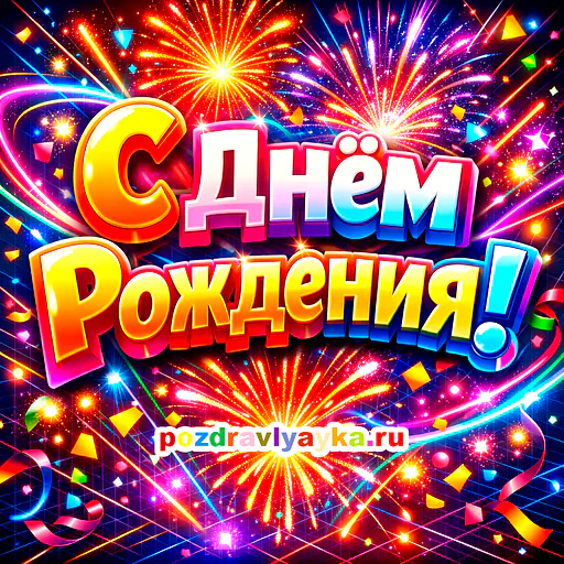 Открытка «День рождения» — типографические, для для каждого — № 4