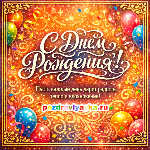 Открытка «День рождения» — типографические, для для каждого — № 5