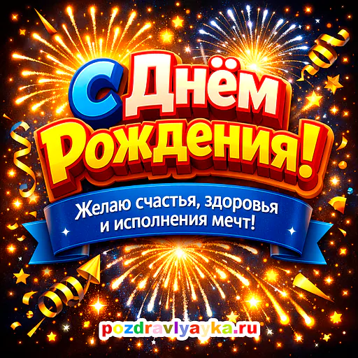 Открытка «День рождения» — типографические, для для каждого — № 6