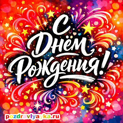 Открытка «День рождения» — типографические, для для каждого — № 7