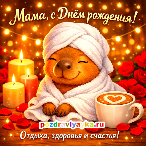 Открытка «День рождения» — мультяшные, для мамы — № 13