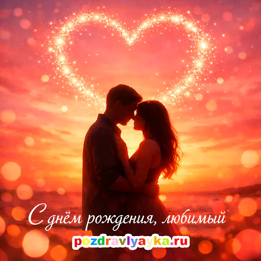 Открытка «День рождения» — романтические, для мужу — № 11