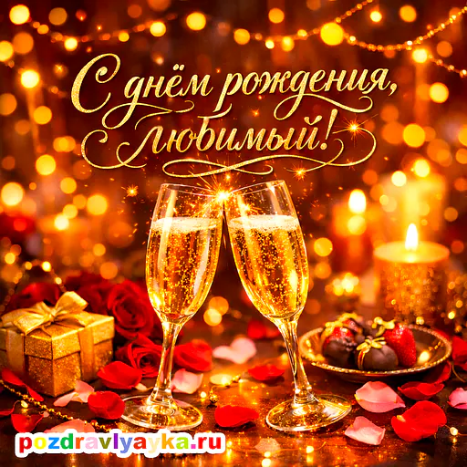 Открытка «День рождения» — романтические, для мужу — № 13