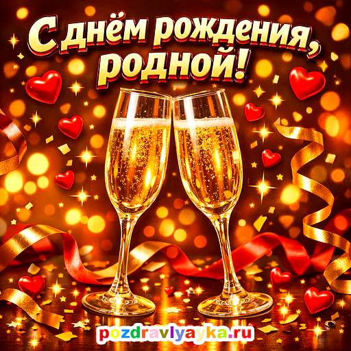 Открытка «День рождения» — романтические, для мужу — № 17