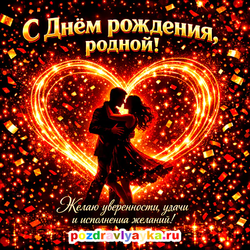 Открытка «День рождения» — романтические, для мужу — № 21