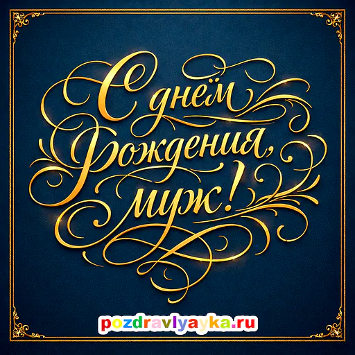 Открытка «День рождения» — типографические, для мужу — № 1