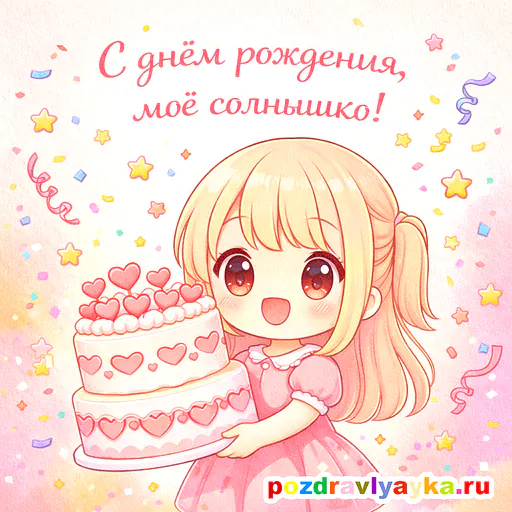 Открытка «День рождения» — мультяшные, для жене — № 3